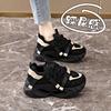 Platform Sneakers Women's 2 New Autumn Feet Small Black Soft Sole Dad