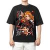 2026 New Demon Slayer Kyojuro Rengoku Printed Short Sleeve Tshirt Mens and Womens Tshirt Mens Tops Sports Tshirt Harajuku