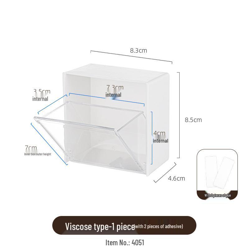 Wisząca szafka łazienkowa z przezroczystym schowkiem na waciki, myjki, patyczki kosmetyczne i szminkę