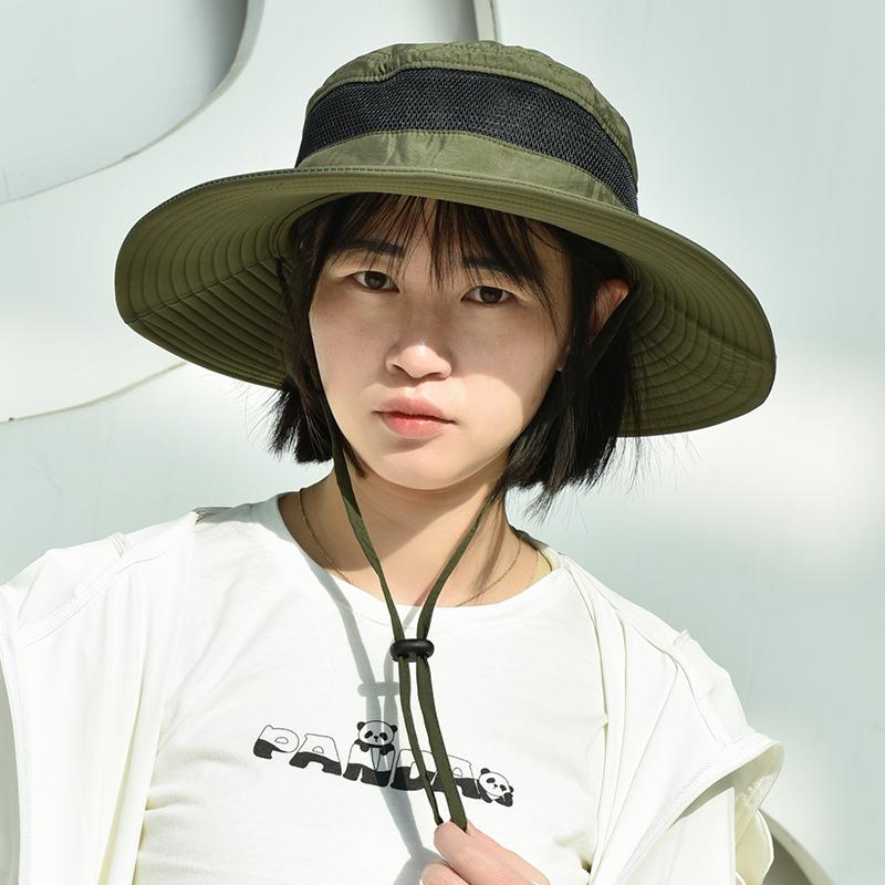 Unisex Breathable Mesh Panel Bucket Hat, Spring Summer UV Protection Sun Hat, Lightweight Outdoor Cap for Work Travel Hiking