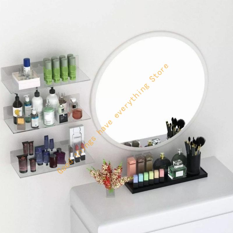 Clear Acrylic Wall Mounted Shelf with Floating Effect Minimalists Invisible Rack 55KF