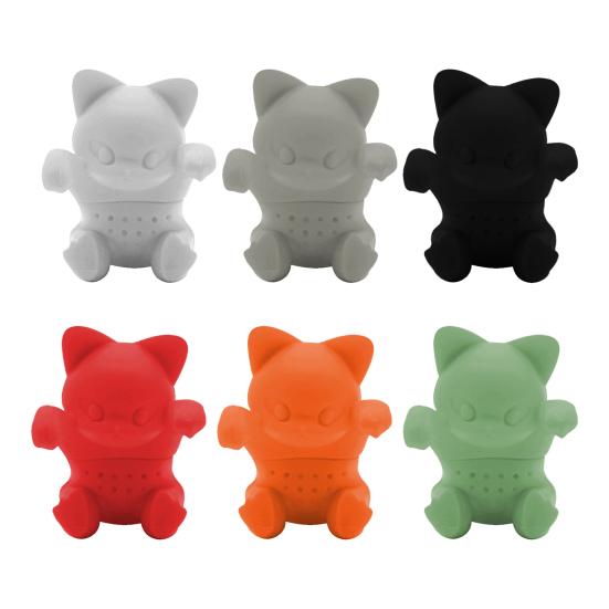 Yousheng Silicone Tea Infuser Cat Shaped Strainer Loose Leaf Tea Brewer Cute Cartoon Tea Filter for Home Office