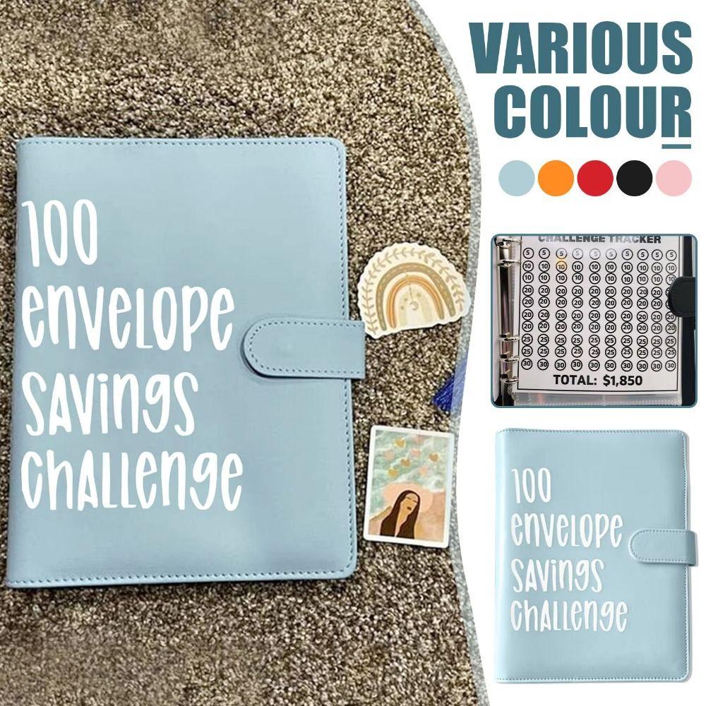 Colorful 100 Day Challenge Budget Binder Loose-leaf Money Saving Binder  Savings Notebook