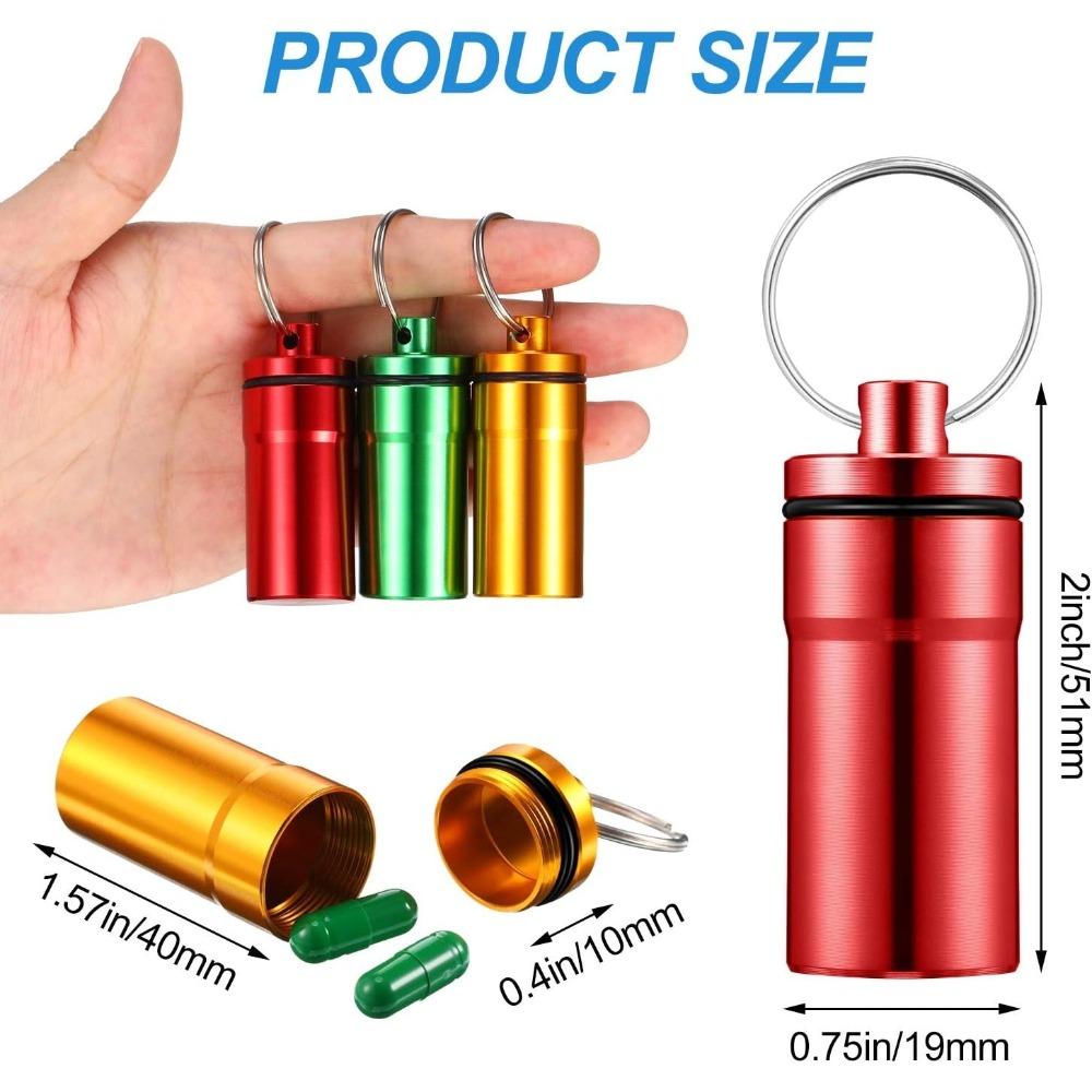 New Mini Portable Pill Box Case Holder Keychain Waterproof Aluminum Container Tablet Storage for Purse Outdoor Camping Travel