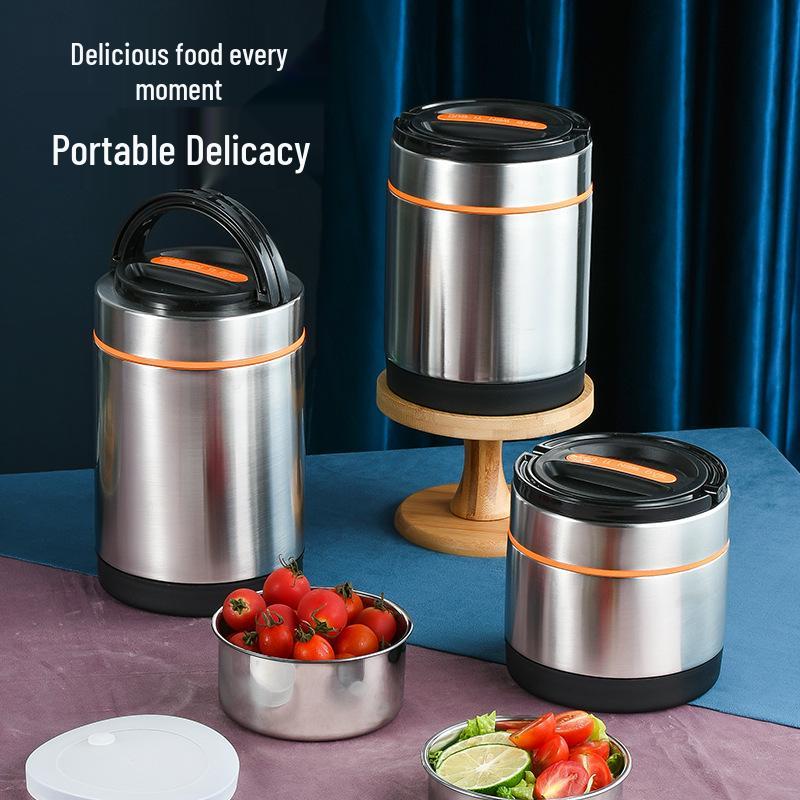 304 Stainless Steel Insulated Bento Lunch Box for Office Workers & Students - Large Capacity & Portable