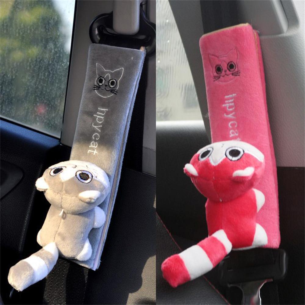 Cartoon Car Seat Belt Cover Universal Auto Seat Belt Shoulder Pad Warm Flannel Interior Seat Cushion Protector Safety Protection