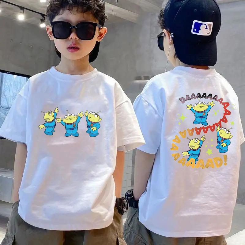 

Fashion Kids T-shirt Cartoon Aliens 3D Print Kids Short Sleeves T-Shirt Loose Casual Summer Outdoor Boy and Girl Tees Tops 100