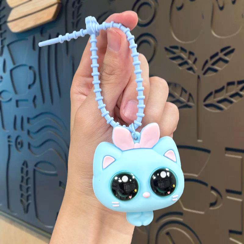 Cartoon Cat Stress Relief Squeeze Toy - Keychain Pendant Gift OPP Packaging