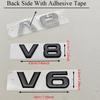 3D ABS Red Chrome Black V8 V6 Car Rear Trunk Sticker Emblem Badge Decals For TOYOTA Auto Accessories