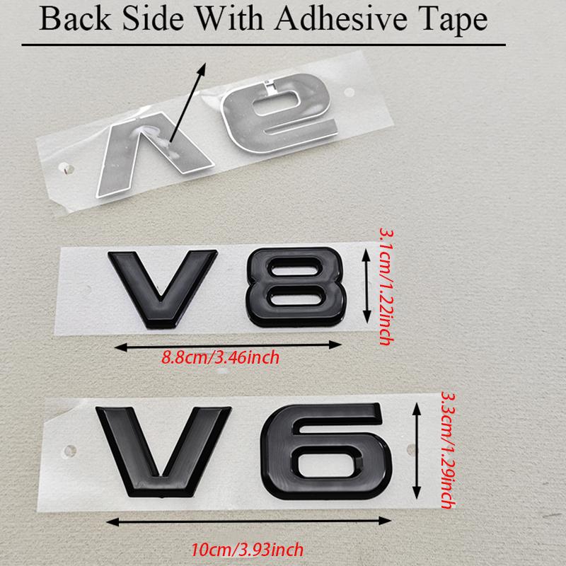 3D ABS Red Chrome Black V8 V6 Car Rear Trunk Sticker Emblem Badge Decals For TOYOTA Auto Accessories