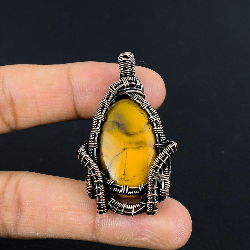 Mookaite Pendant, 999 Copper Wire Wrapped Pendant Handmade Gemstone Jewelry, Gifts For Wife Brand New Pendant