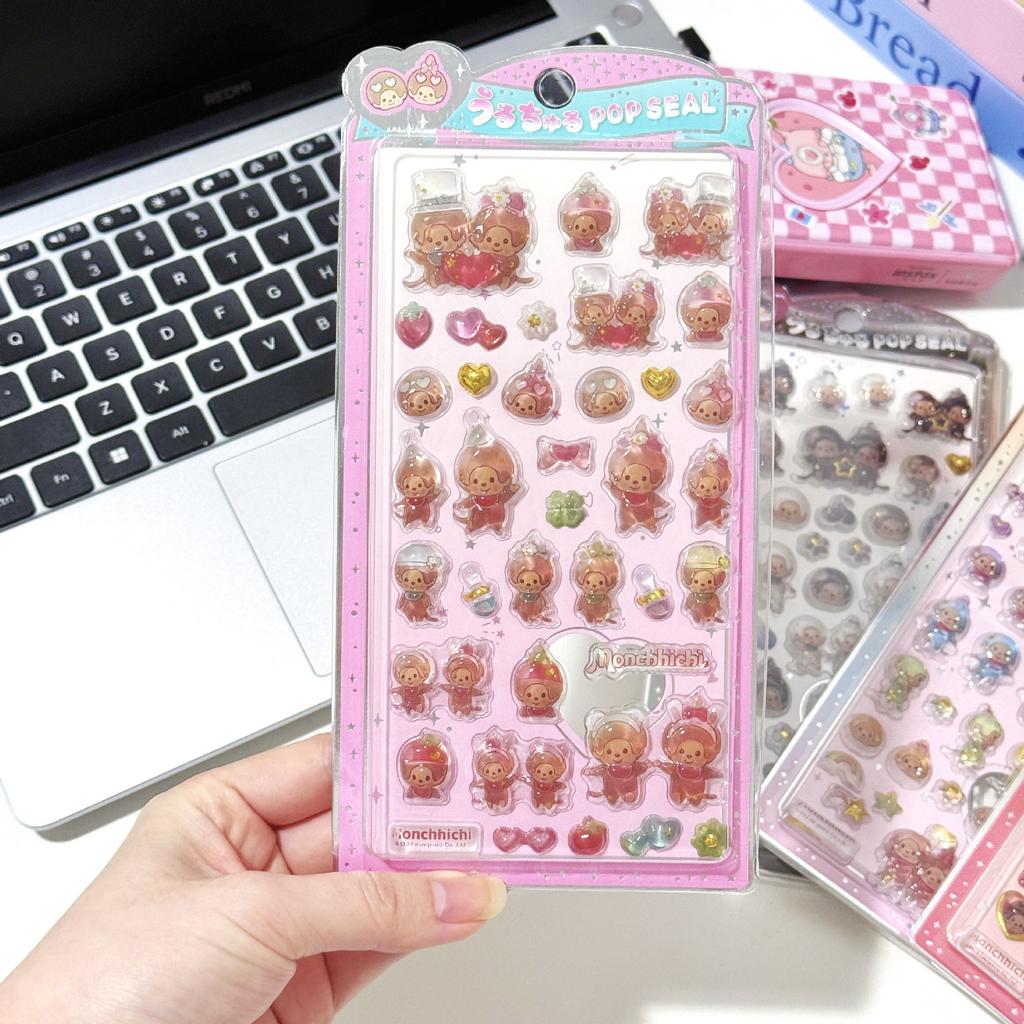 Kawaii Tamagotchi Stickers Cartoon Creative Peripheral Phone Case Transparent Sticker Hand Account Material Friend Birthday Gift