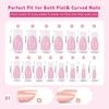 150 Pieces French Press On Nail Pre Applied Base Coat and Primer No Filing Needed for DIY Nail Art Salon Quality Nail