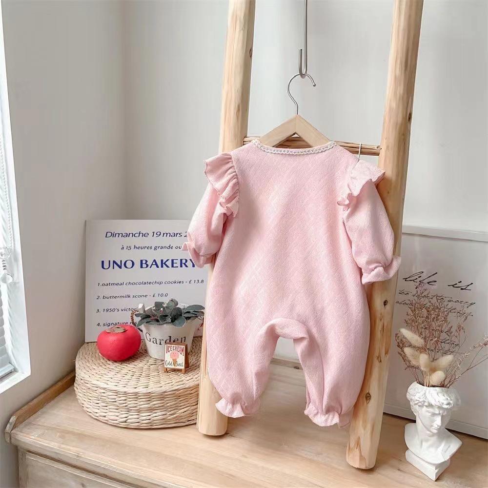Infant Long Sleeve Double Layer Romper - Fashionable Princess Harem Suit for Newborn Girls