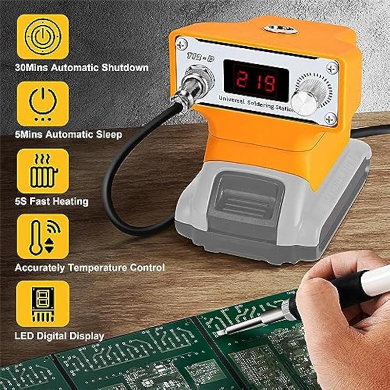 A44Z-Cordless Soldering Iron Station For 20V Battery,Battery Powered Digital Soldering Iron With T12 Tip