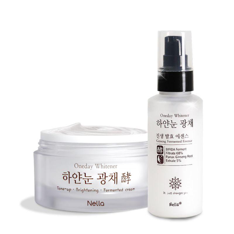 White Snow Radiance Fermented Essence + Tone-Up Cream 2-Piece Basic Skincare Set