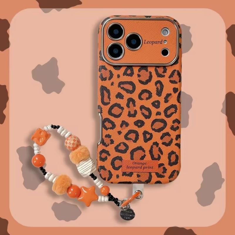 Stylový oranžový leopardí potisk Pouzdro na telefon Kompatibilní s iPhone 17 17 Pro 17 Pro Max 16 15 14 a Pro Max Měkká pouzdra