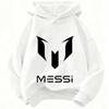 Football Star Cartoon Print Autumn/Winter Coat Messi Children's Hooded Sweatshirt Boys' Sports Shirt Girls' Casual Top