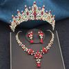 3Pcs Bridal Crown Jewelry Sets Luxury Tiaras and Earrings Necklace Set for Women Bride Wedding Dress Crown Sets Prom Gifts