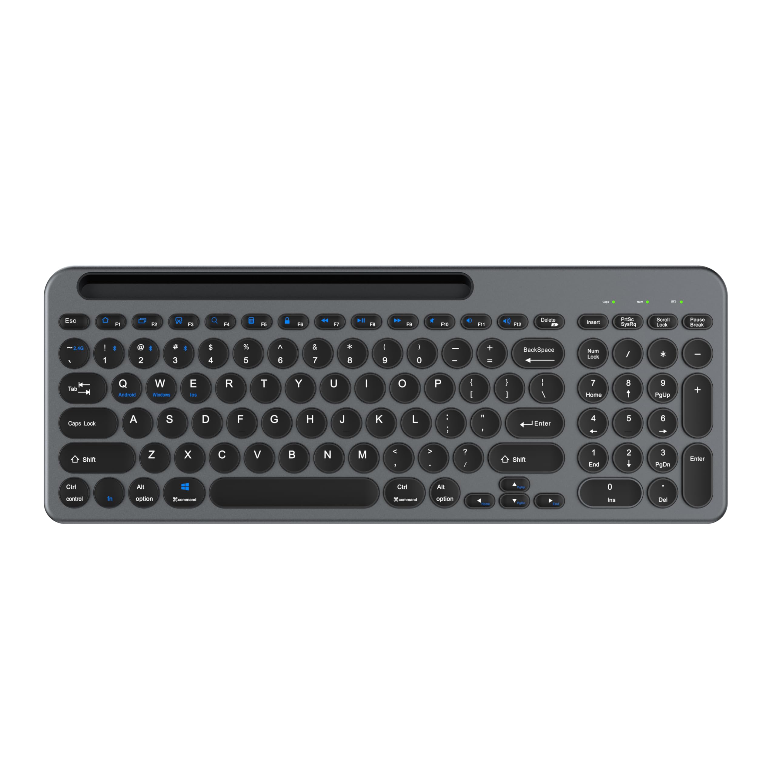 

4 Compatible with both Bluetooth and USB wireless US keyboard with numeric full Bluetooth for compatible with and Android [Multi-pairing, devices] сірий колір