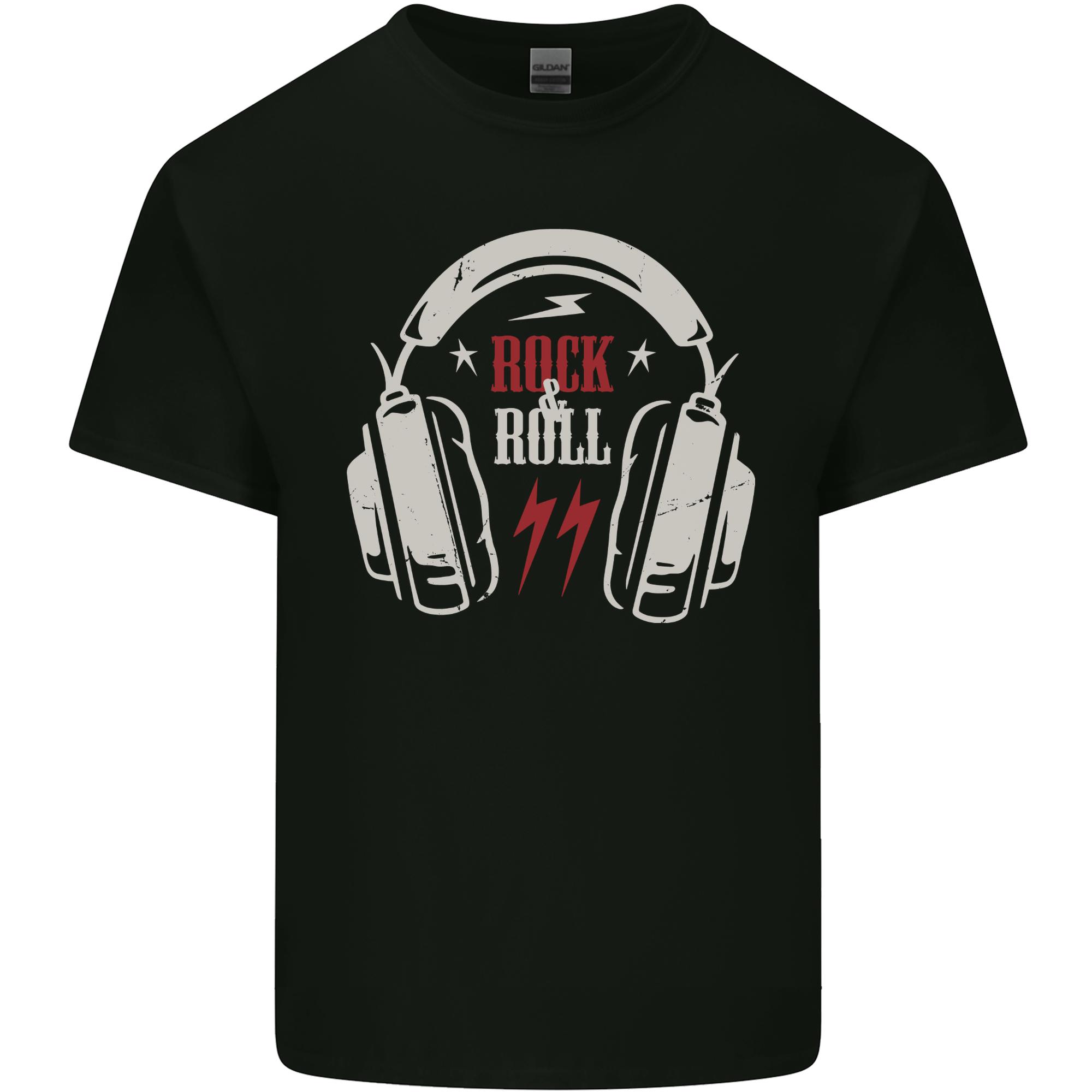 Rock n Roll Headphones Music Unisexs Light Cotton TShirt S