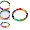 Stunning 7 Chakras Handmade Rainbow Bead Bracelet With Round Charms For Wellness