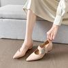 Fashion Buckle Latch Design Low Heel Shoes Women Shallow Mouth Comfort Shoes Relaxation Comfortable Women Shoes