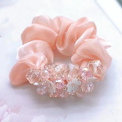 Fita de Cabelo Grande Intestino de Organza Estrelada para Mulheres Corda de Cabelo de Alta Qualidade Coque Updo Adorno de Cabeça Flores Scrunchies Acessórios Mulher
