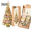 Cadeau d'artisanat de Noël pour adultes Kit d'arbre Patchwork Surdimensionné à faire soi-même, Ensemble d'assemblage en tissu à carreaux Rétro Décoration avec Ornements Suspendus Décoration de Maison de Fête