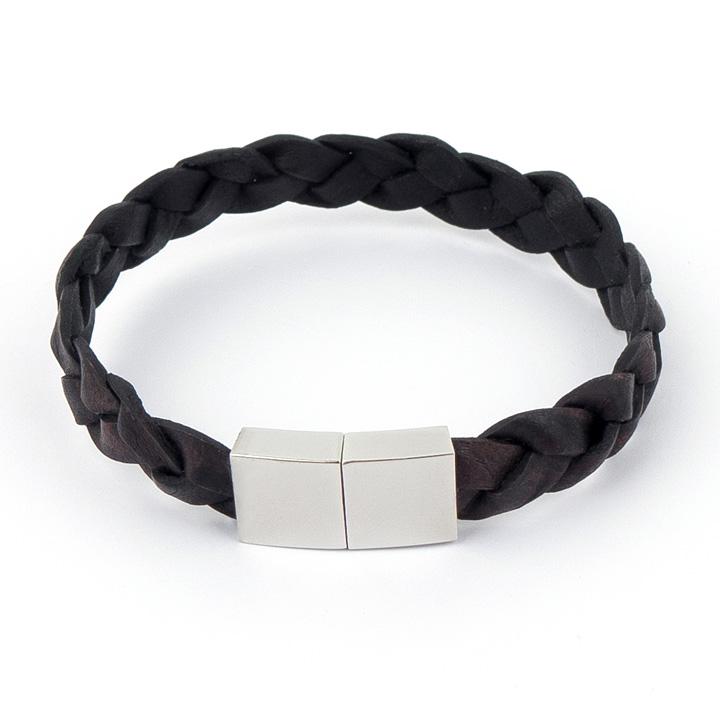 Glory_Arden [Unisex] Surgical Steel Buckle Classic Leather Bracelet / Ghmb-163
