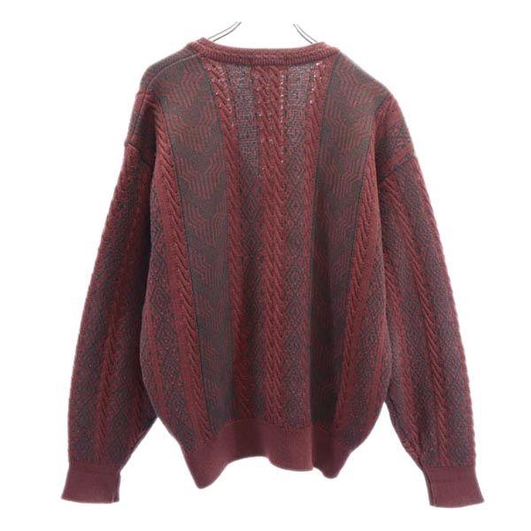 Yves Saint Laurent 90s Wool Overall Handle Long Sleeve V Neck Sweater Men's Used