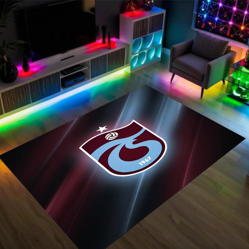 Trabzonspor FC Design Crystal Velvet Carpet Cozy Non?Slip Printed Rug For Bedroom Living Room Entrance