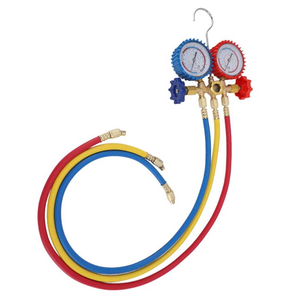 AC Diagnostic Manifold Gauge R22 R12 R404 R134 Double Head Anti Shock Vacuum Pressure AC Gauge Set