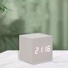 Voice Control Square Digital LED Alarm Clock Retro USB/AAA Powered Glow Clock Wood Multifunctional Desk Clock Gift