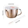 304 Steel Oil Soup Filter Strainer Separator Bowl with Lid and Brush For Kitchen Use Rustproof Design And Easy Cleaning