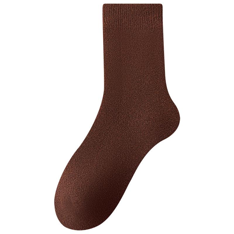 Wollsocken für Herren, Dicke mittelhohe Socken mit zusätzlichem Fleece für Herbst und Winter, Warme und geruchshemmende Kaschmir-Winter-Langsocken
