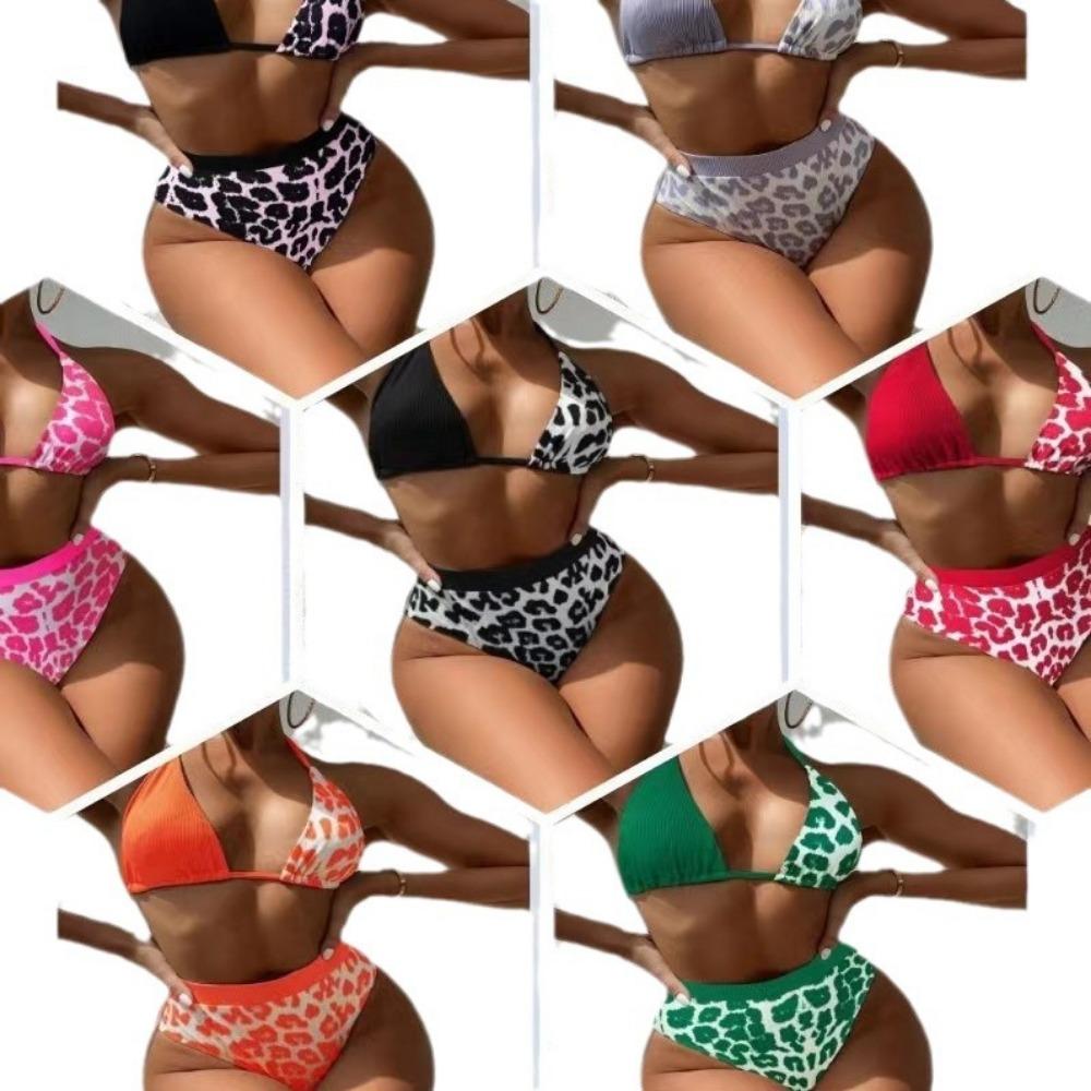 Europäischer und amerikanischer Damen-Sommer-Badeanzug mit sexy bedrucktem Blumenmuster und geteiltem Bikini