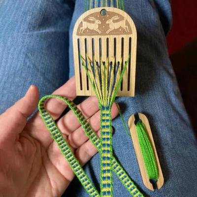 Rigid Heddle Backstrap Wooden Belt Weaving Tools Loom Kit Small Beginners Bracelets Bags Belts Camera