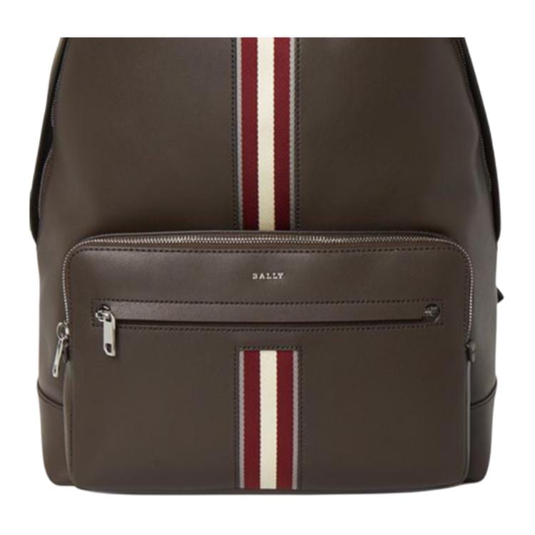 BALLY Calfskin Backpack Men's Brown 6313305