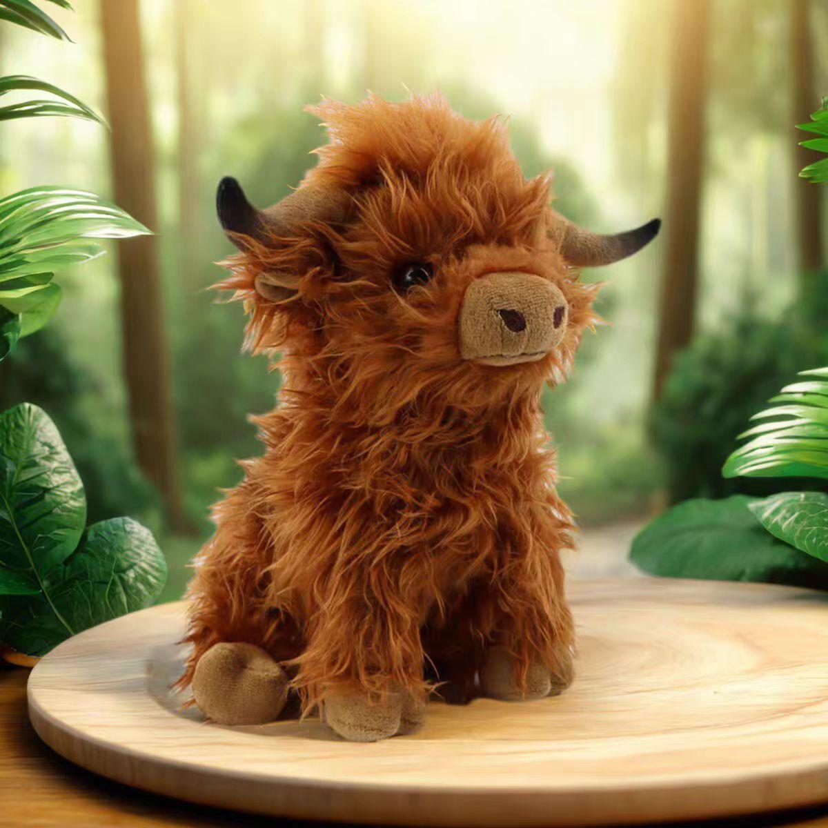 

Scottish Highland Cattle Plush Doll Internet celebrity Long Hair Cattle Doll 25