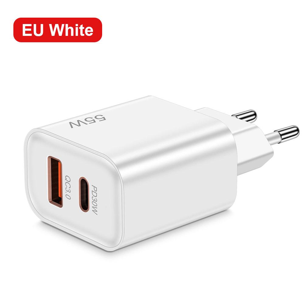 55W USB & Type-C PD Dual Port Super Fast Charging Mobile Charger