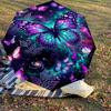 1PC Butterfly Galaxy Umbrella-8-Rib Reinforced Portable Folding Travel Suitable for All Seasons Outdoor Daily Use Is an Ideal Choice  -K0365