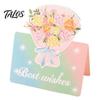 Decorative Floral Greeting Cards 10Pcs 3D Flower Thank You Card, Bouquet Best Wishes Note Appreciation Gifts for Anniversary, Mother's Day, Teachers'