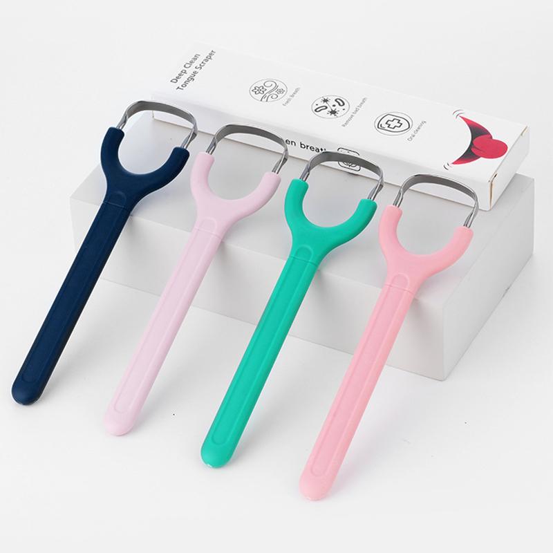 Tungeskrape i rustfritt stål Tungeluktfjerner Åpning Dyp håndtak U-formet Åpen tungeskrape Munnrengjøring