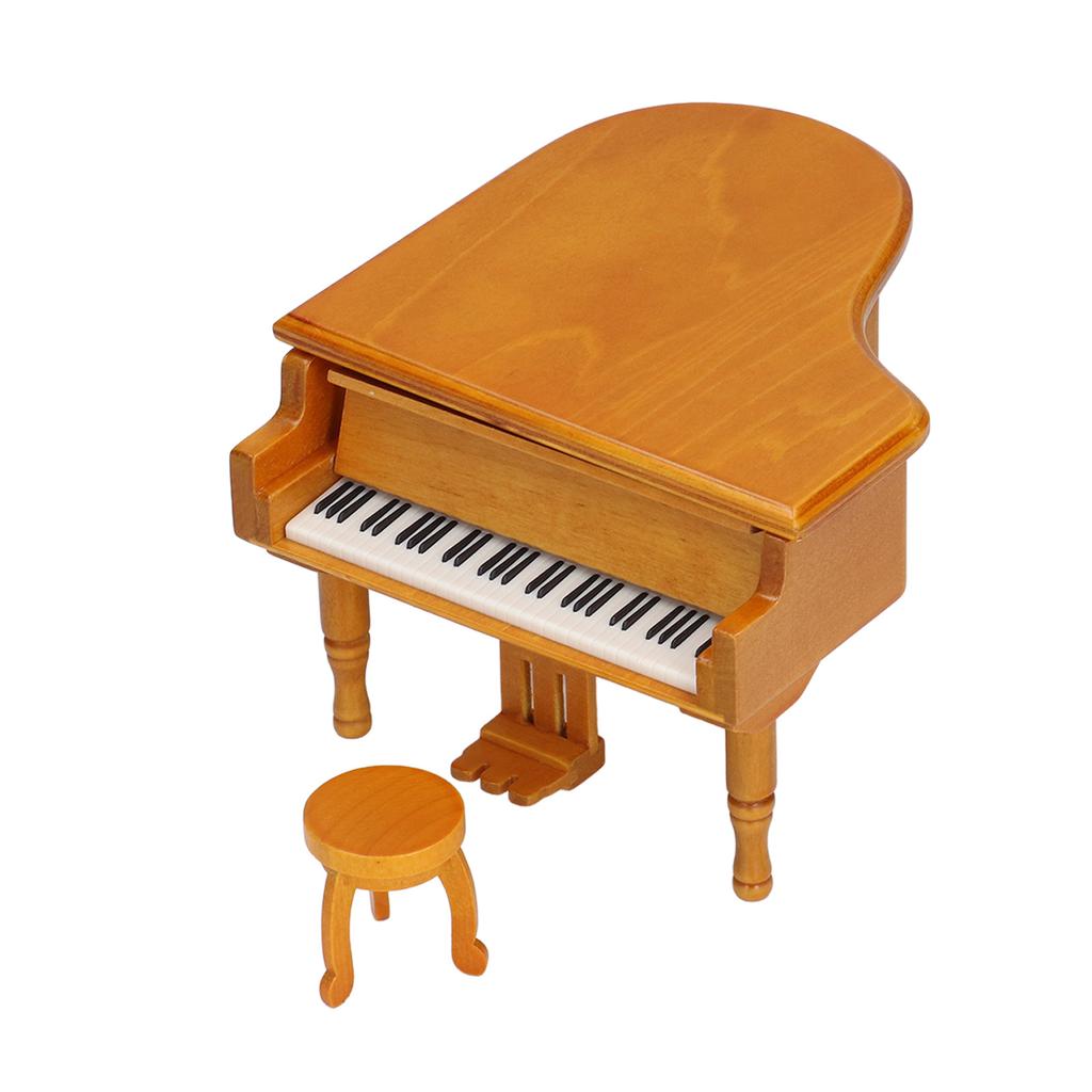 Klavierförmige Spieluhr Holz Simulationsklavier Spieluhr Ornament für Weihnachten Geburtstag