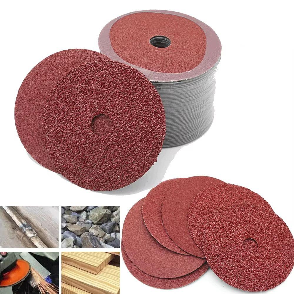 50 Pcs Hard Fiber Sandpaper Abrasive 4Inch Hand Sanding Tool Diameter 100mm Sanding Disc Wood