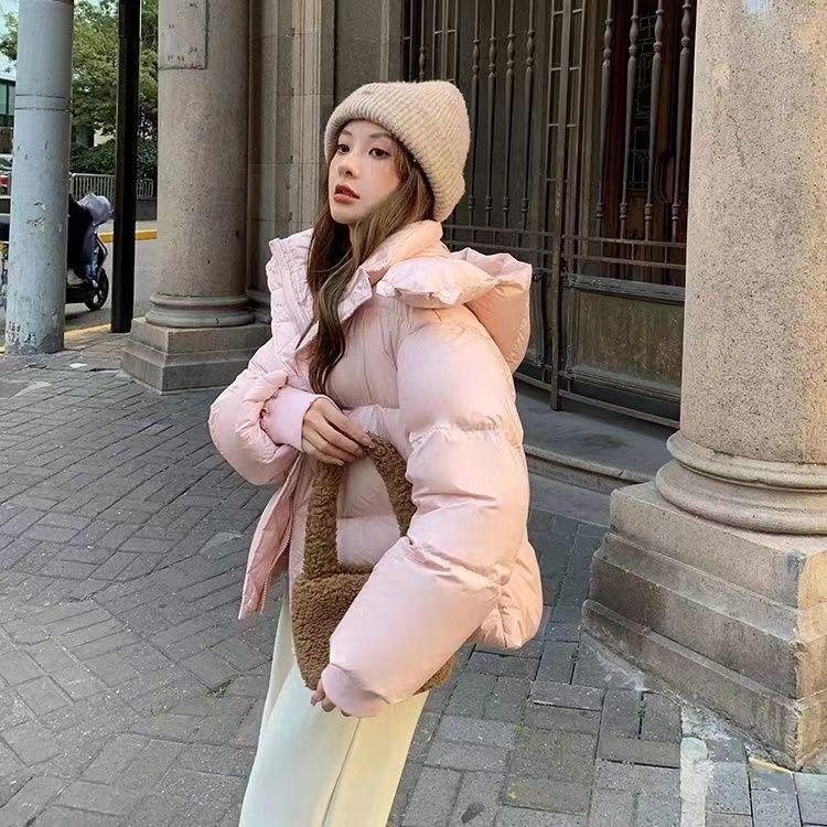 Stylish and Warm Women's Short-Length Loose Coat for Winter