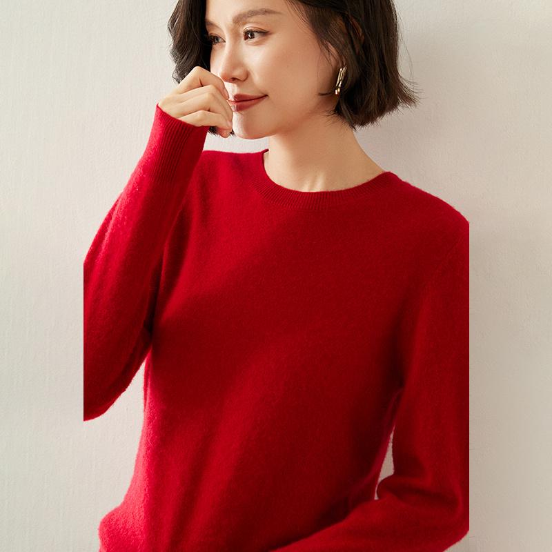 Dámský kašmírový svetr Qinghe kašmír 100% kašmír podzimní a zimní kašmírový svetr měkký a teplý