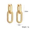 Retro Double Loop Design Hängeohrringe Goldfarbe Geometrische Runde Creolen für Frauen Mädchen Punk Hip Hop Modeschmuck KTJ