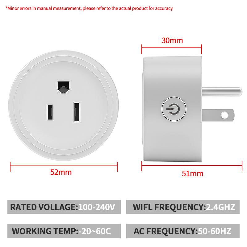 US WiFi Smart Plug with Energy Monitoring – Works with Alexa Google Home,Tuya App Control & Timer Function, 120V Outlet for Home